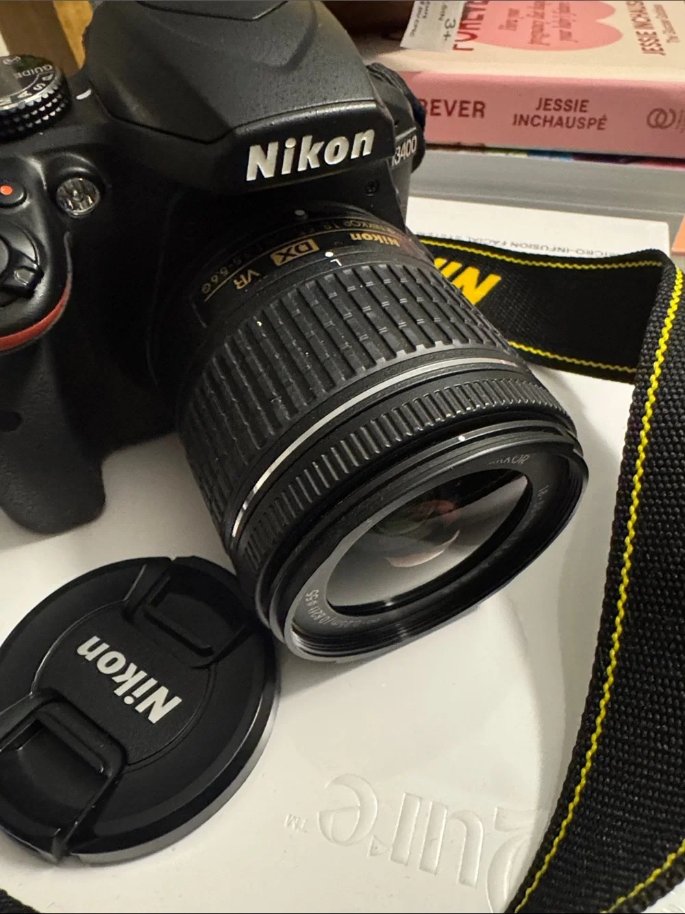 Nikon D3400 DSLR Camera in Black with Lens Cap